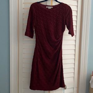 Lightweight maroon dress with side zipper